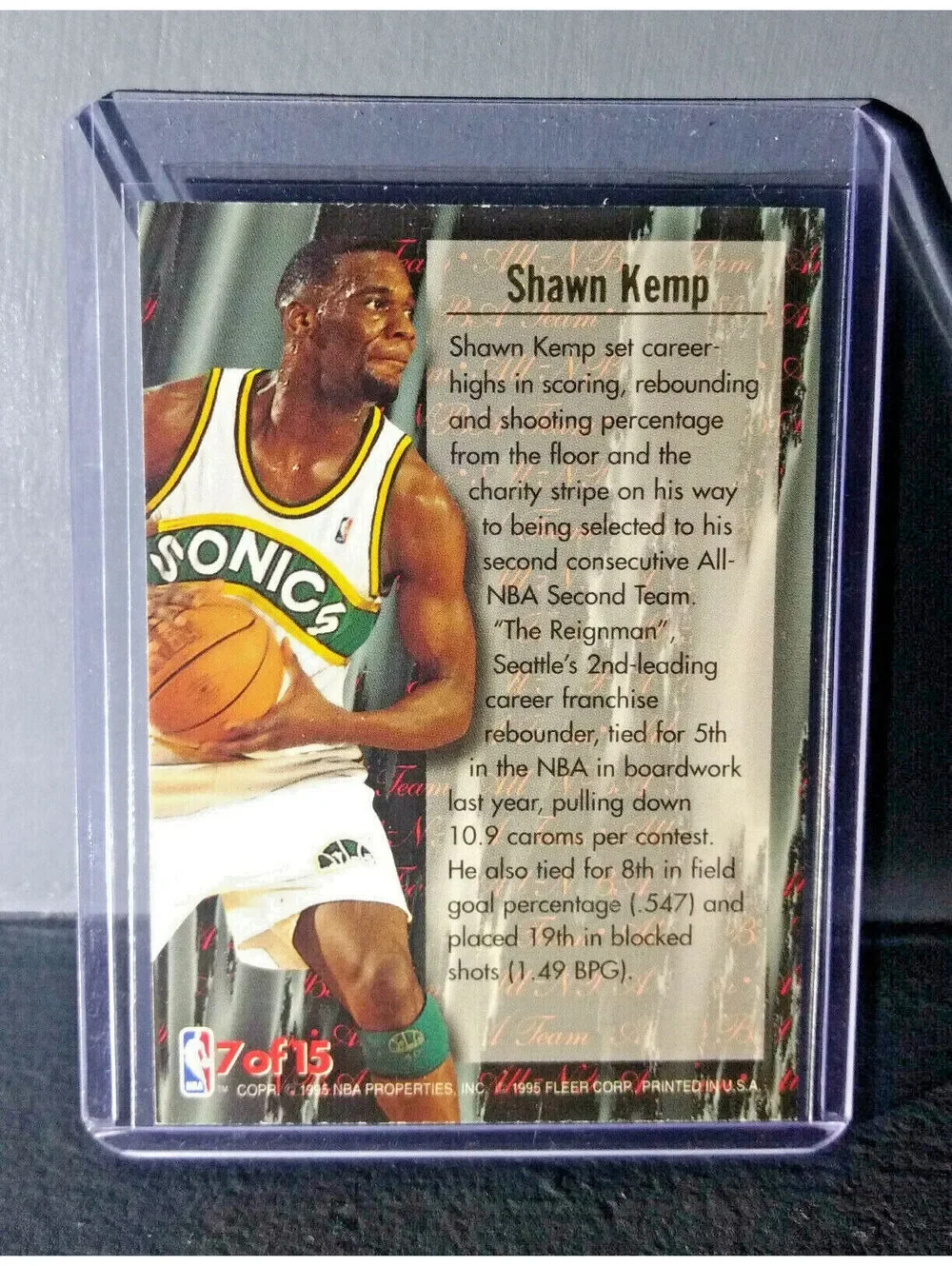 1995-96 Shawn Kemp Fleer Ultra All-NBA Team #7 Basketball Card